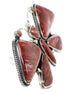 Large Statement Red Oyster Shell Butterfly Ring Size 8-3/4 PS72887